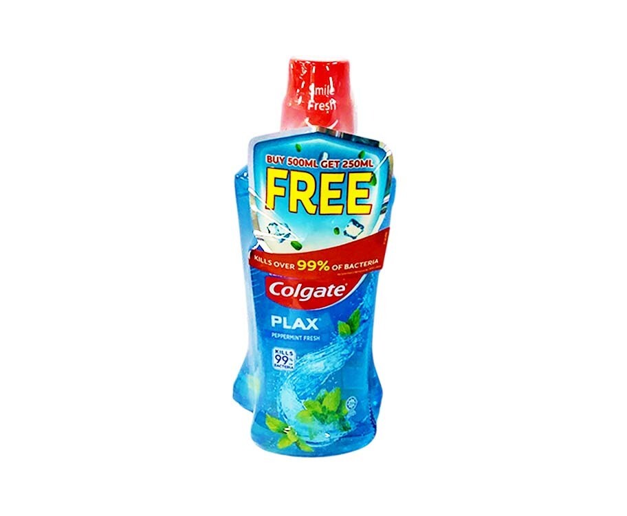 Colgate Plax Peppermint Fresh Mouthwash 500mL + Colgate Plax Peppermint Fresh Mouthwash 250mL