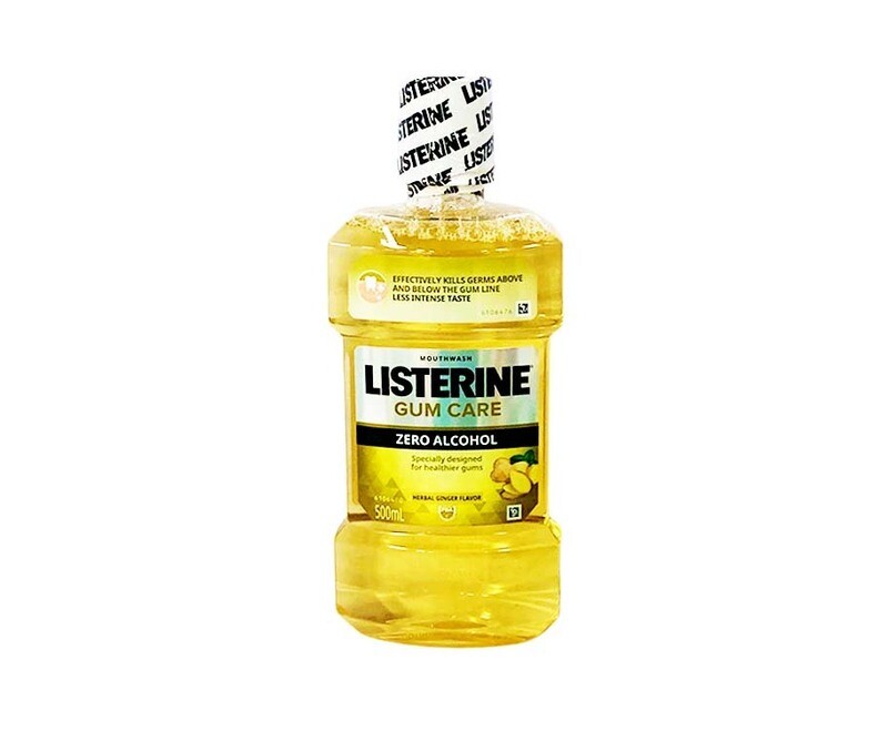 Listerine Gum Care Zero Alcohol Herbal Ginger Flavor Mouthwash 500mL