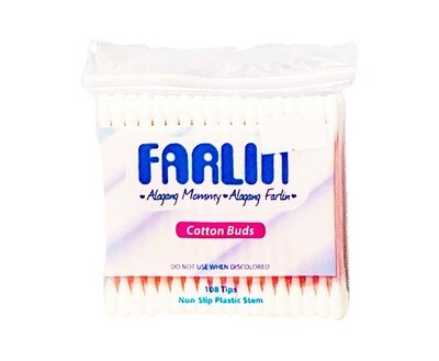 Farlin Cotton Buds Non-Slip Plastic Stem Pink 108 Tips