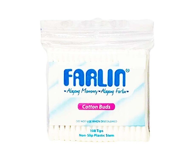 Farlin Cotton Buds Non-Slip Plastic Stem White 108 Tips