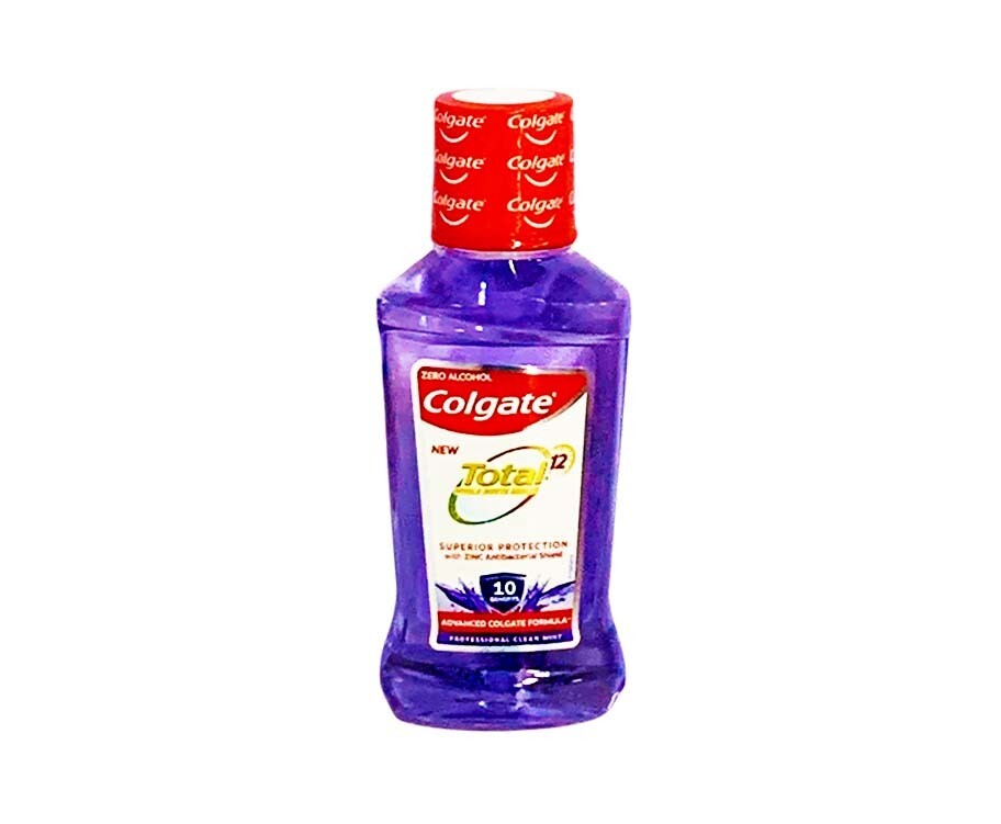 Colgate Zero Alcohol Total 12 Whole Mouth Health Professional Clean Mint Mouthwash 60mL