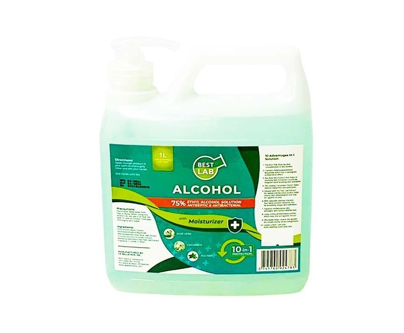 Best Lab 75% Ethyl Alcohol Solution Antiseptic &amp; Antibacterial with Moisturizer 1L