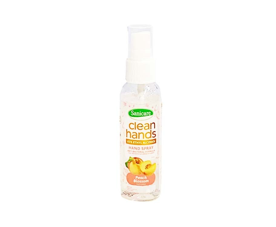 Sanicare Clean Hands 65% Ethyl Alcohol Hand Spray Peach Blossom 55mL