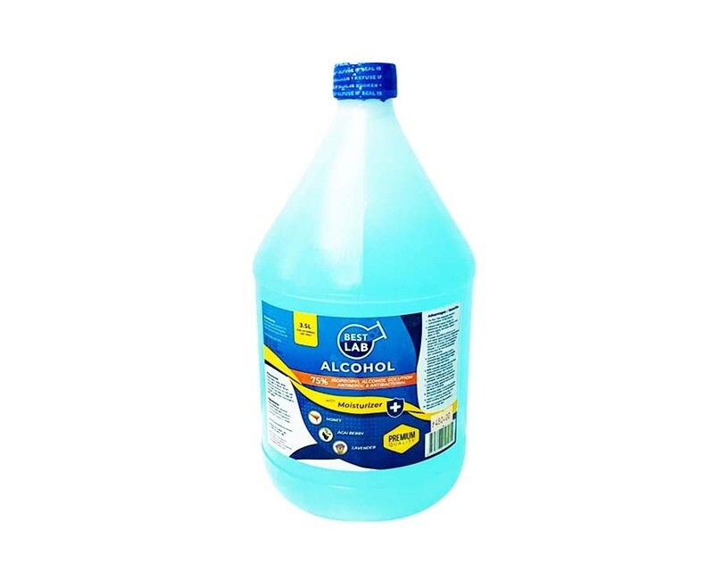 Best Lab Alcohol 75% Isopropyl Alcohol Solution Antiseptic &amp; Antibacterial with Moisturizer 3.5L