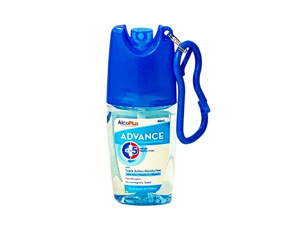 AlcoPlus Advance Antibacterial Sanitizer with Triple Action Moisturizer Aloe Vera + Vitamin E + Glycerin 40mL