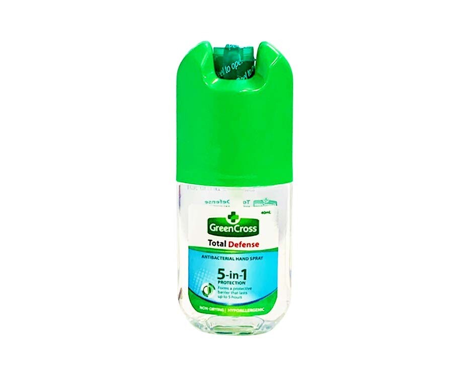 Green Cross Total Defense Antibacterial Hand Spray 5-in-1 Protection Non-Drying Hypoallergenic 40mL