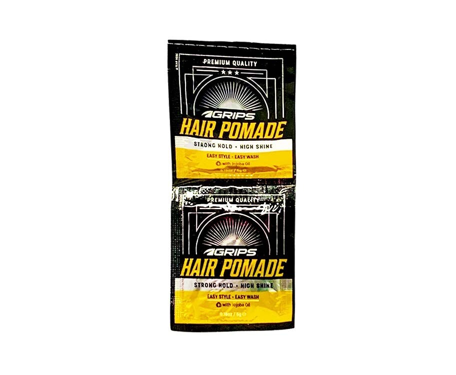 Grips Hair Pomade Strong Hold High Shine with Jojoba Oil (6 Packs x 5g)
