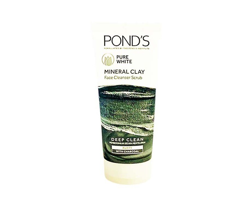 Pond's Pure White Mineral Clay Face Cleanser Scrub Deep Clean Purify