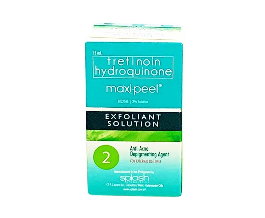 Tretinoin Hydroquinone Maxi-Peel Exfoliant Solution 2 Anti-Acne Depigmenting Agent 15mL