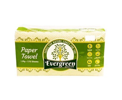All Year Evergreen Naturals Paper Towel 1-Ply 175 Sheets