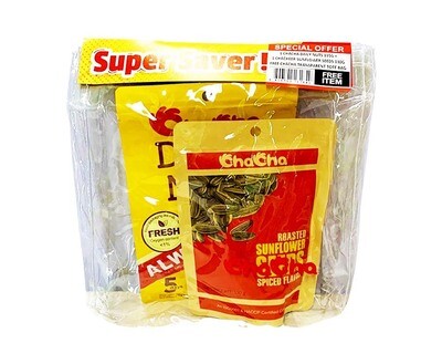 ChaCha Roasted Sunflower Seeds Spiced Flavor 130g + ChaCha Daily Nuts 115g + ChaCha Transparent Tote Bag