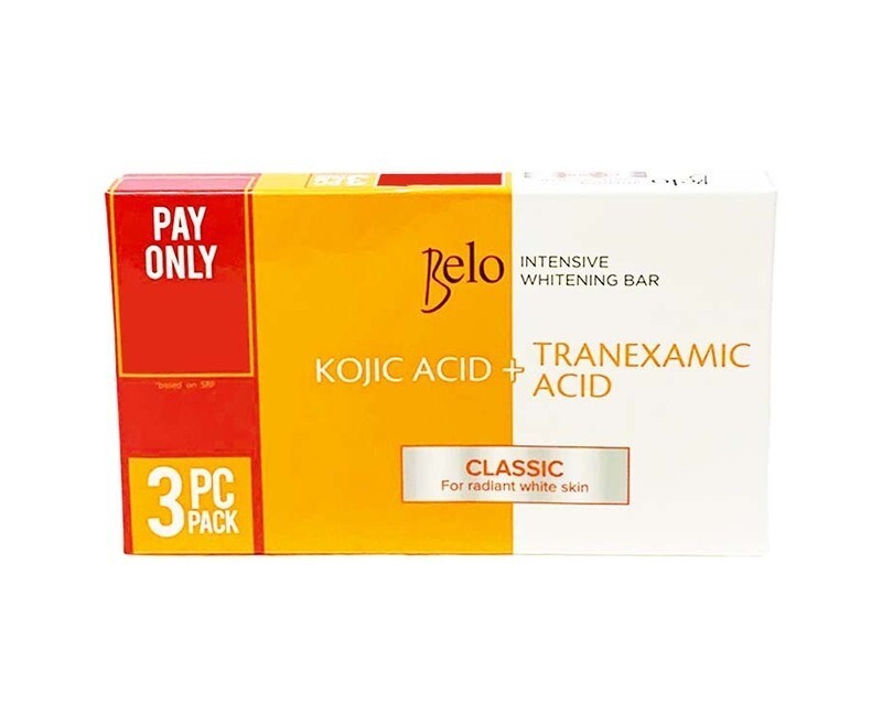 Belo Intensive Whitening Bar Kojic Acid+ Tranexamic Acid Classic (3 Packs x 65g)
