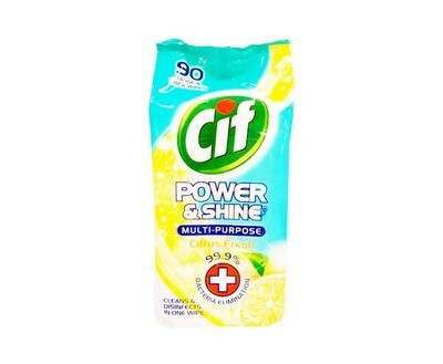 Cif Power & Shine Multi-Purpose Citrus Fresh 90 Large & Thick Wipes