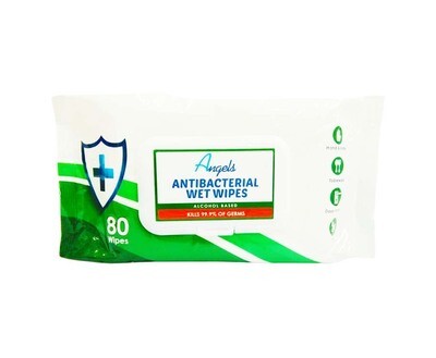 Angels Antibacterial Wet Wipes Alcohol Based 80 Wipes
