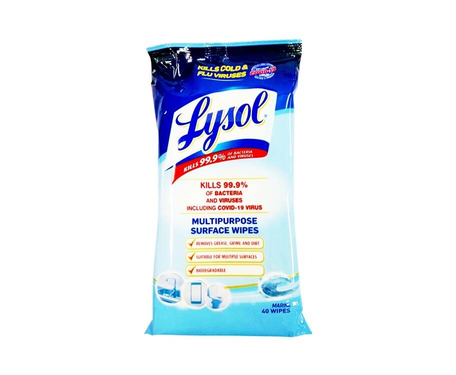 Lysol Mutipurpose Surface Wipes Marine 40 Wipes