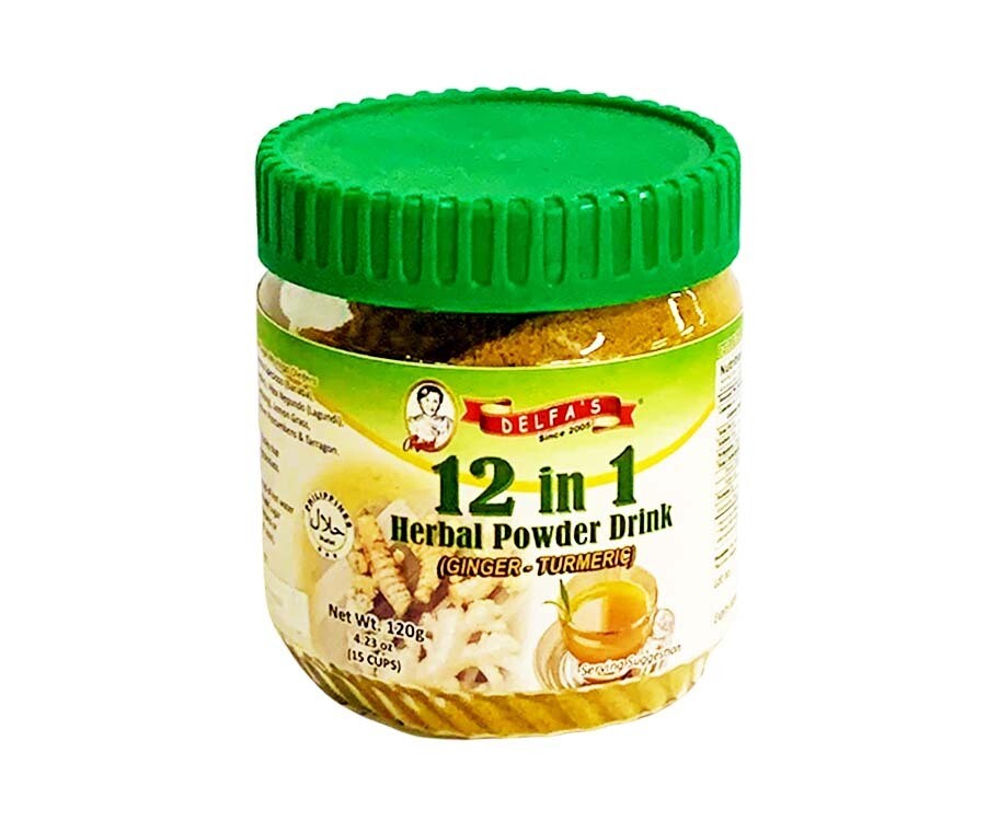 Delfa&#39;s 12-in-1 Herbal Powder Drink (Ginger-Turmeric) 4.23oz (120g)