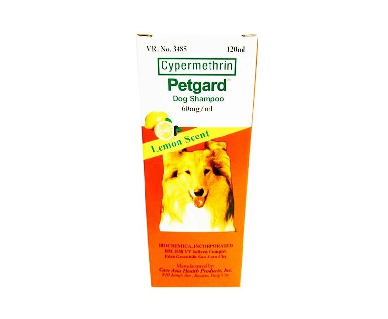 Cypermethrin Petgard Dog Shampoo Lemon Scent 120mL