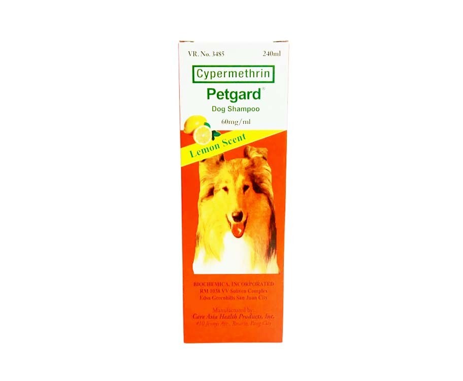 Cypermethrin Petgard Dog Shampoo Lemon Scent 240mL
