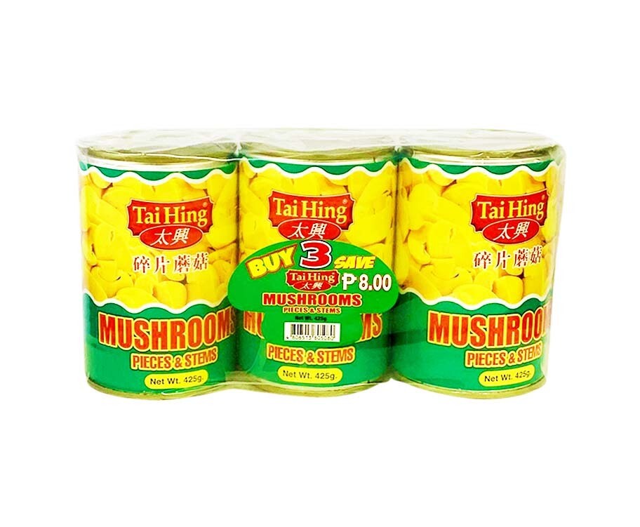 Tai Hing Mushroom Pieces &amp; Stems (3 Packs x 425g)