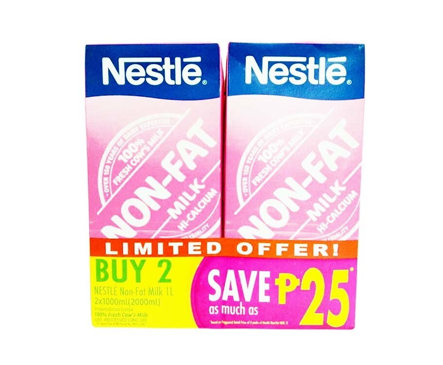 Nestlé Non-Fat Milk (2 Packs x 1000mL)