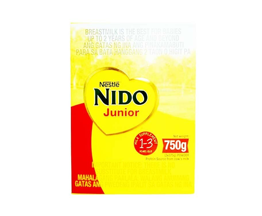 Nestlé Nido Junior Powdered Milk Supplement 1-3 Years Old (2 Packs x 375g) 750g