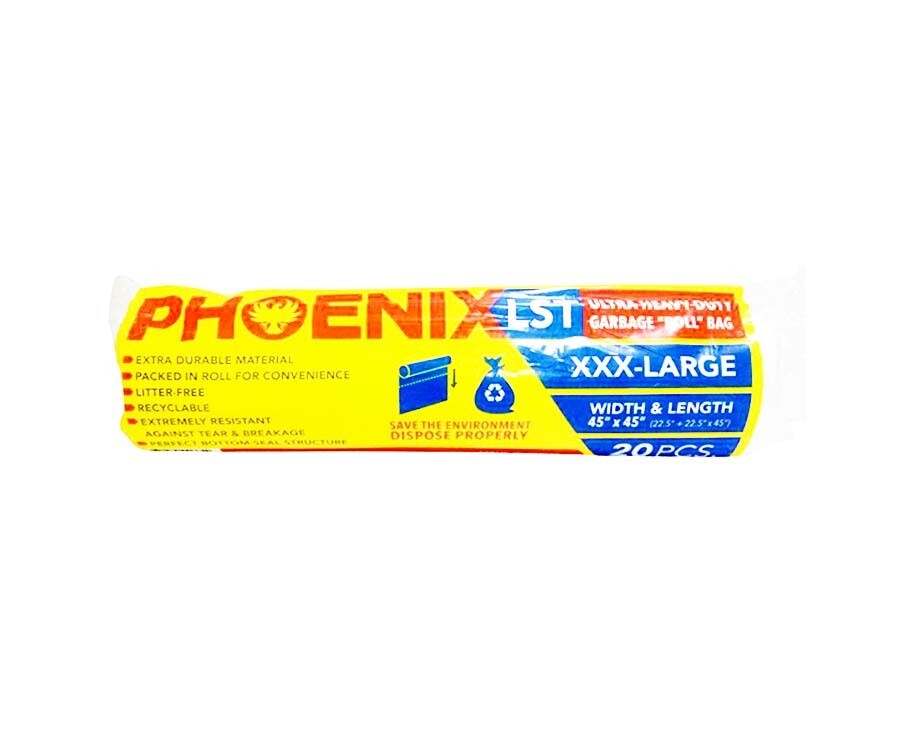 Phoenix LST Ultra Heavy-Duty Garbage "Roll" Bag Transparent XXX-Large 20 Pieces