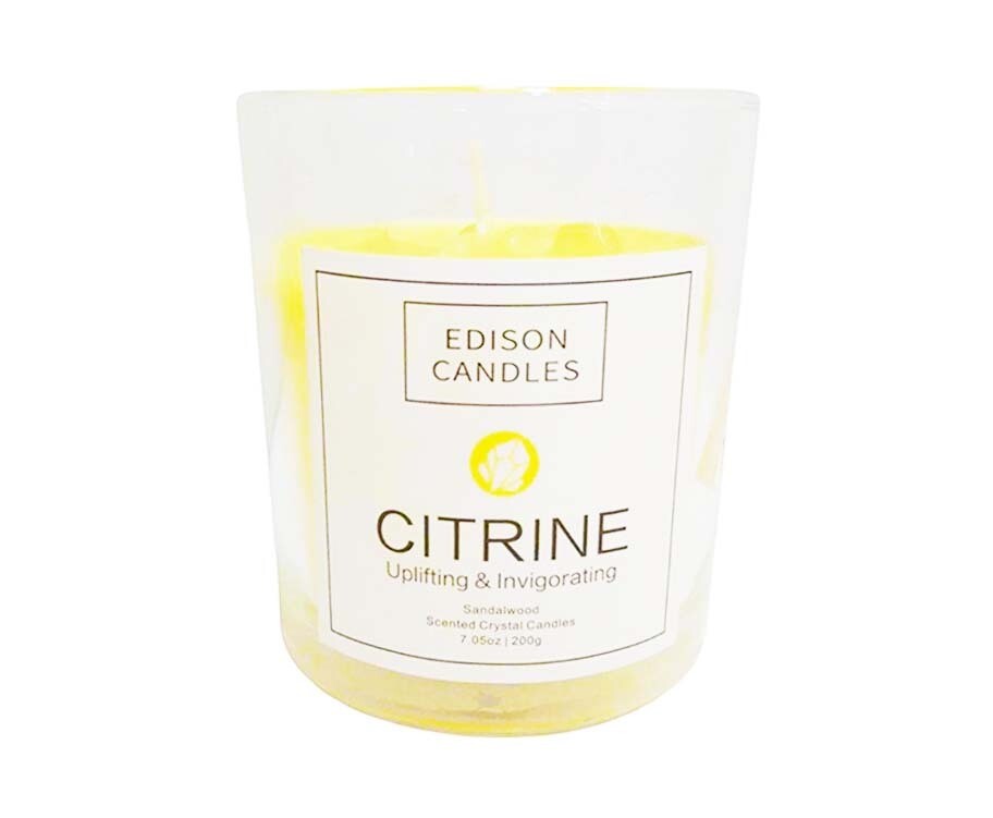 Edison Candles Citrine Uplifting &amp; Invigorating Sandalwood 7.05oz (200g)