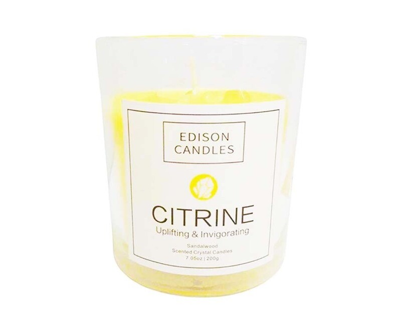 Edison Candles Citrine Uplifting &amp; Invigorating Sandalwood 7.05oz (200g)
