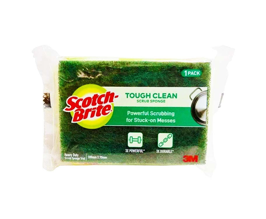 Scotch-Brite Heavy-Duty Scrub Sponge Trial 1 Scrub Sponge 100mm x 75mm x 30mm