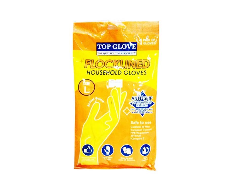 Top Glove Flocklined Household Gloves Large 1 Pair of Gloves