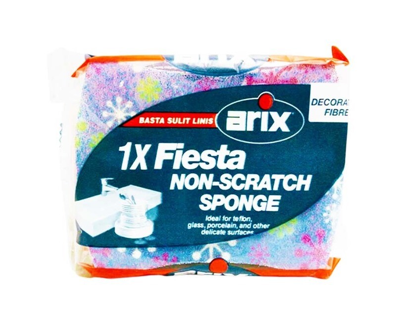 Arix Non-Scratch Scrub Sponge (Decorated Fibre) 1 Piece