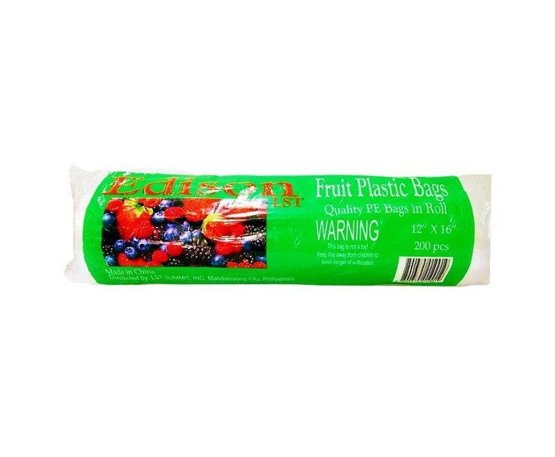 Edison LST Fruit Plastic Bags 12&quot; x 16&quot; 200 Pieces
