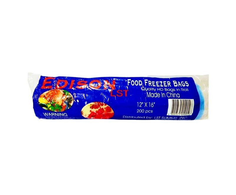 Edison LST Food Freezer Bags 12&quot; x 16&quot; 200 Pieces