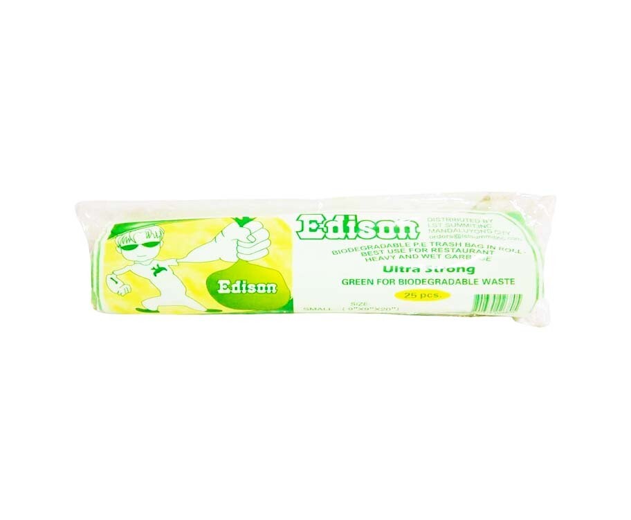 Edison LST Biodegradable Trash Bag Roll Green Small 25 Pieces