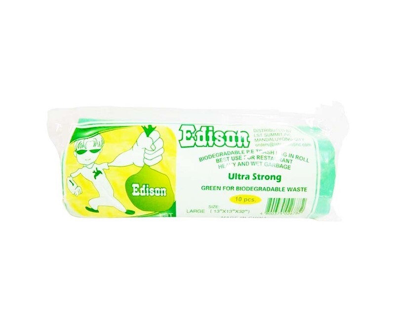 Edison LST Biodegradable Trash Bag Roll Green Large 10 Pieces