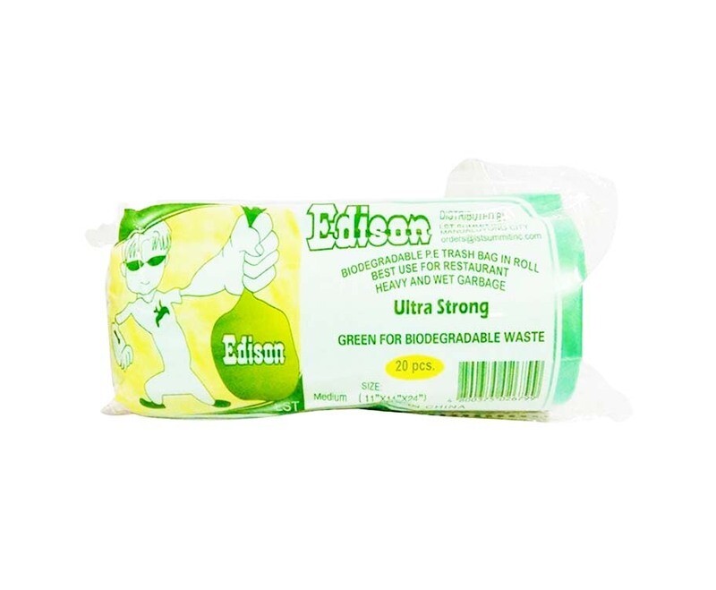 Edison LST Biodegradable Trash Bag Roll Green Medium 20 Pieces