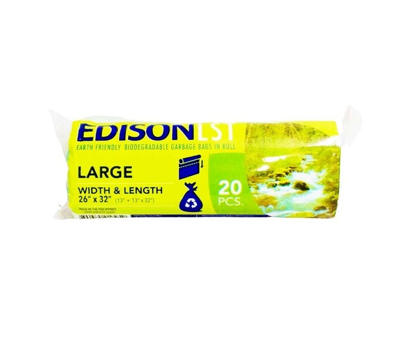 Edison LST Biodegradable Garbage Bag Roll Green Large 20 Pieces