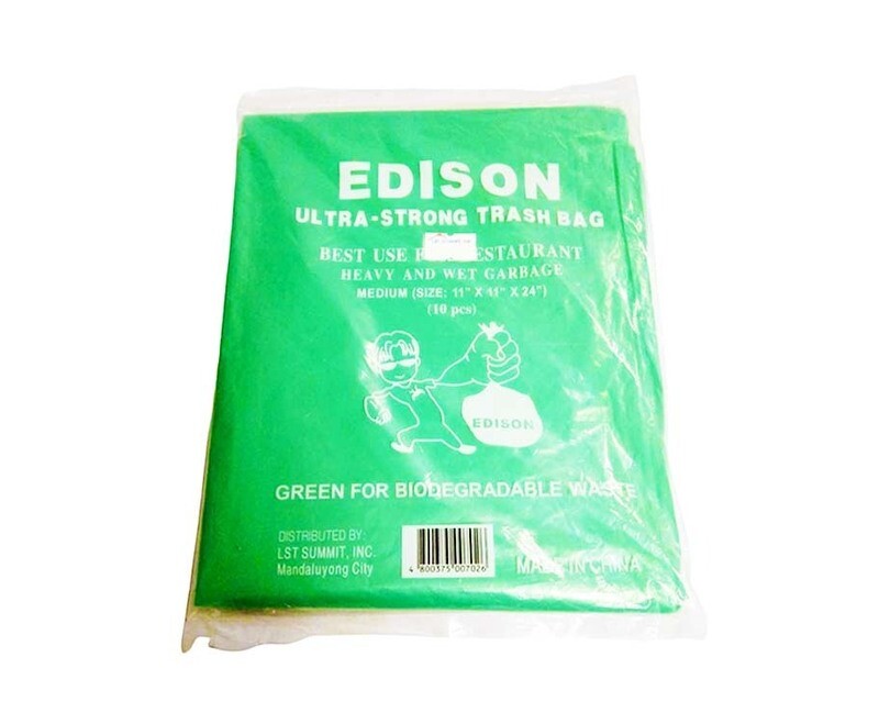 Edison LST Ultra-Strong Trash Bag Green Medium 10 Pieces
