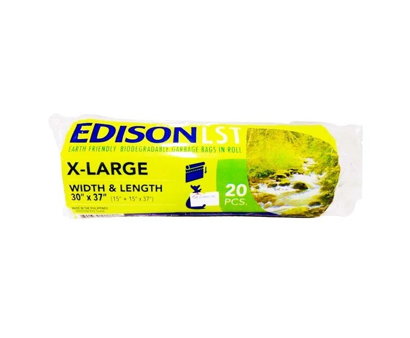 Edison LST Biodegradable Garbage Bag Roll Black X-Large 30&quot; x 37&quot; (15&quot; x 15&quot; x 37&quot;) 20 Pieces