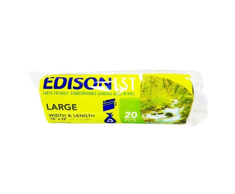Edison LST Biodegradable Garbage Bag Roll Black Large 26&quot; x 32&quot; (13&quot; x 13&quot; x 32&quot;) 20 Pieces