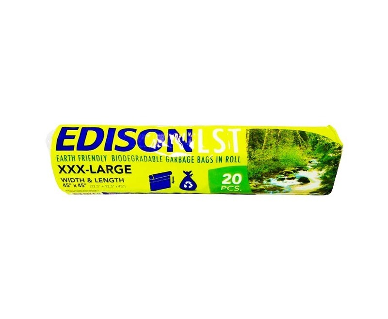 Edison LST Biodegradable Garbage Bag Roll Green XXX-Large 45&quot; x 45&quot; (22.5&quot; x 22.5&quot; x 45&quot;) 20 Pieces