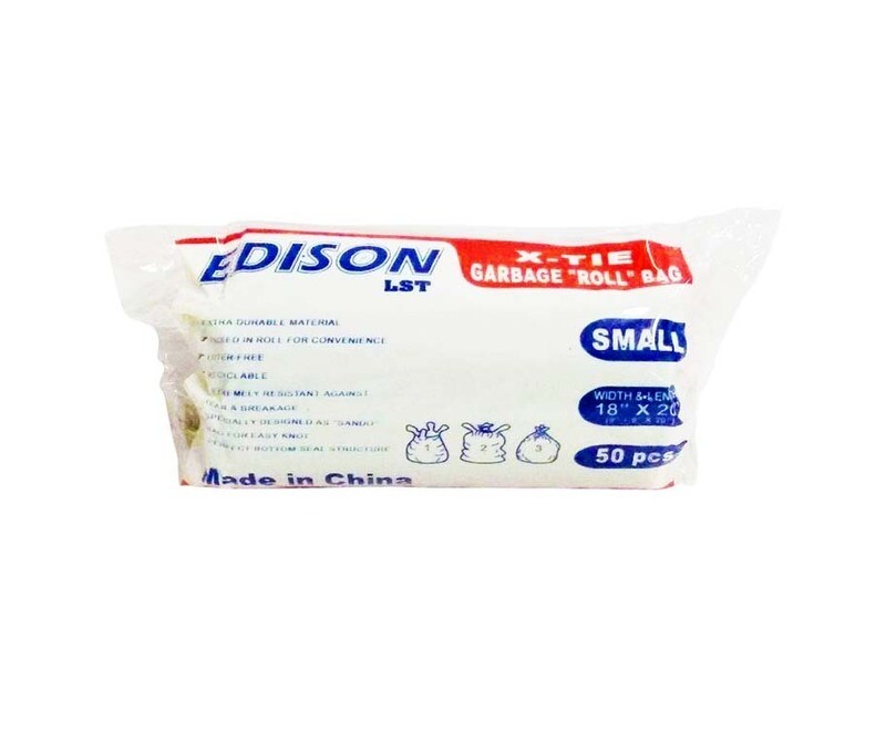 Edison LST X-Tie Garbage &quot;Roll&quot; Bag Lavender Scented Gray Bag Small 50 Pieces