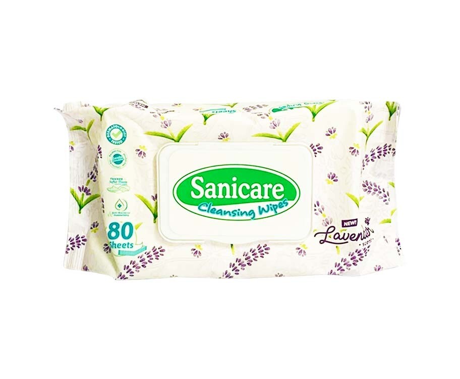 Sanicare Cleansing Wipes Lavender Scent 80 Sheets