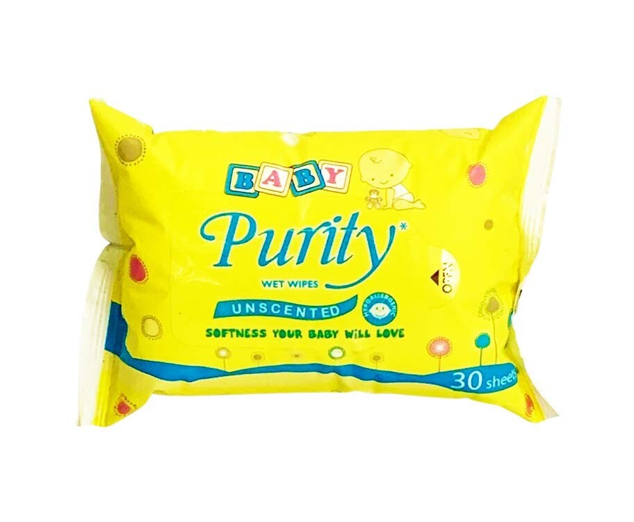Baby Purity Wet Wipes Unscented 30 Sheets
