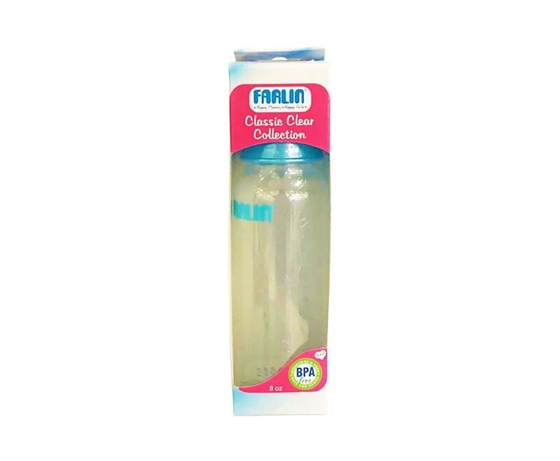 Farlin Classic Clear Collection Feeding Bottle Blue 8oz (240mL)