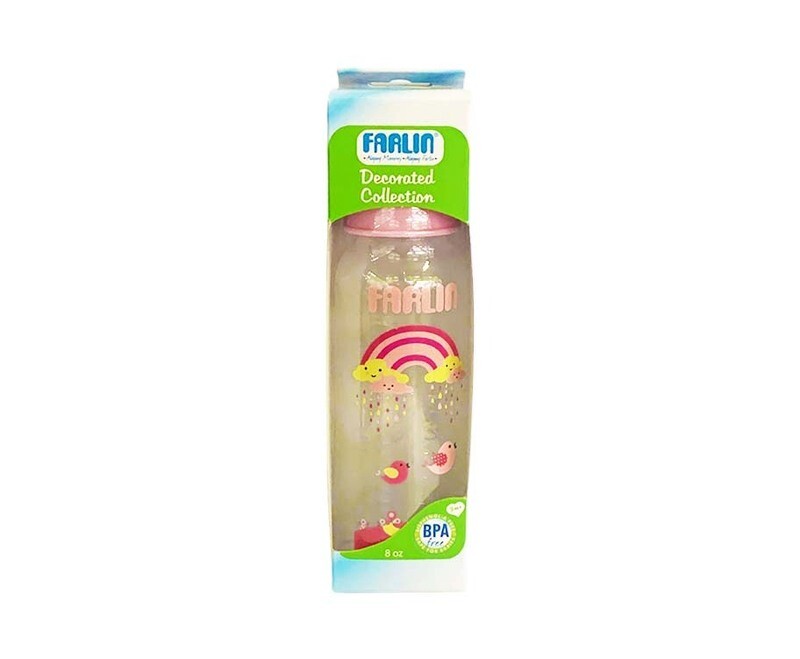 Farlin Decorated Collection Feeding Bottle Pink 8oz (240mL)
