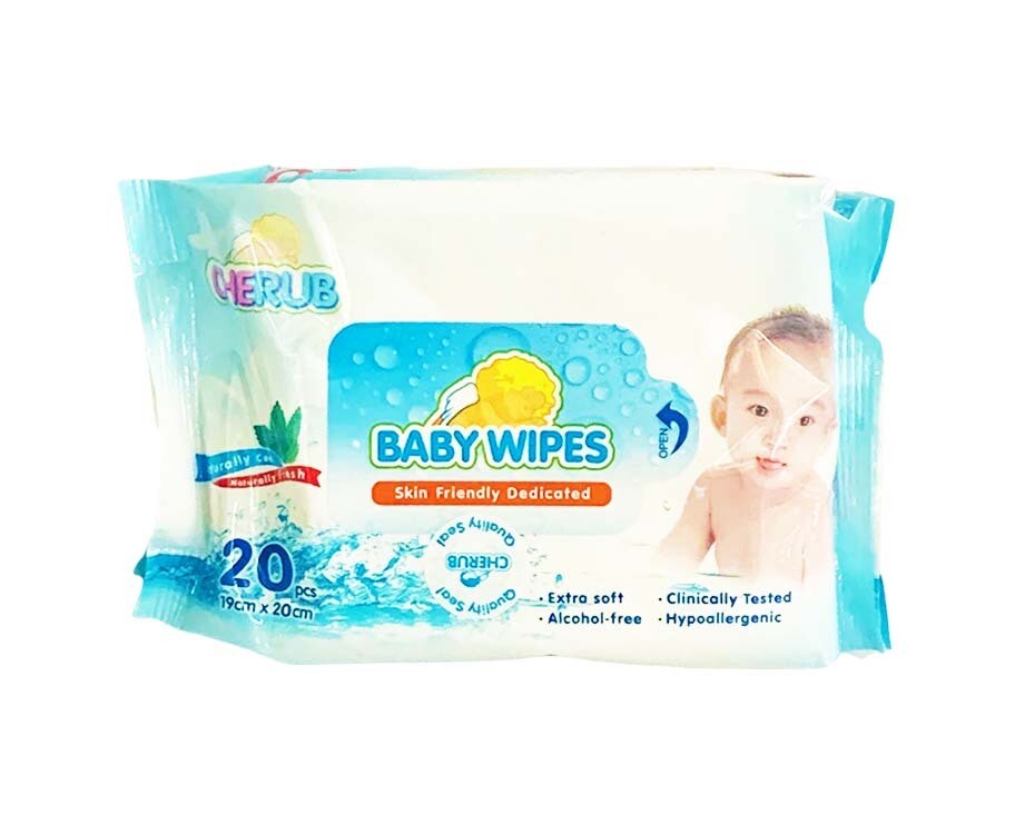 Cherub Baby Wipes 19cm x 20cm 20 Pieces