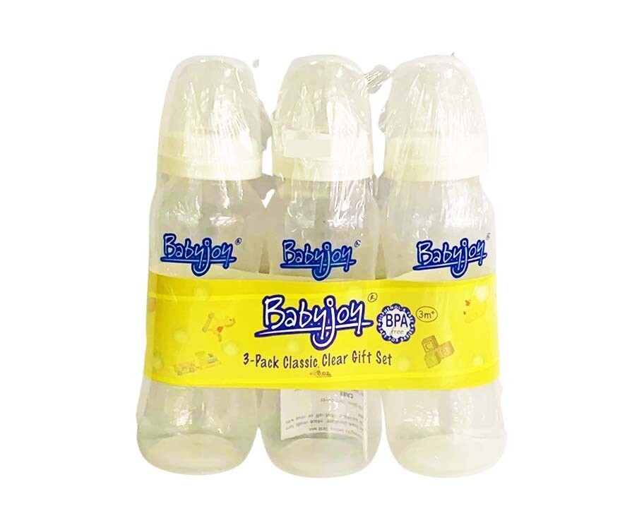 BabyJoy Feeding Bottle 3-Pack Classic Clear 8oz