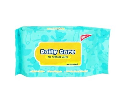 Daily Care All Purpose Wipes Unscented 20 Sheets