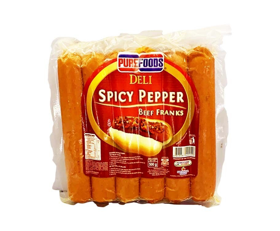 Purefoods Deli Spicy Pepper Beef Franks 500g